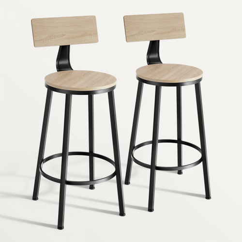 Lot De 2 Tabourets De Bar En Panneau Aggloméré Bois Clair