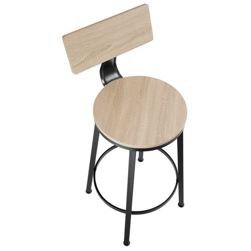 Lot De 2 Tabourets De Bar En Panneau Aggloméré Bois Clair