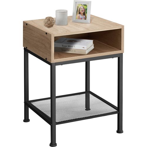 Table De Chevet Harlow En Panneau Aggloméré Bois Clair Industriel, Chêne Sonoma