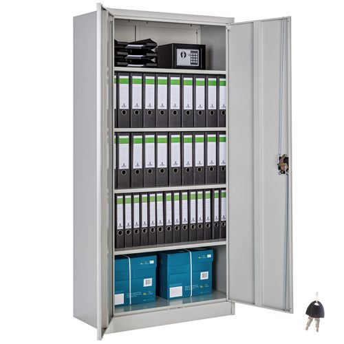 Armoire De Classement Avec Cinq Etagères Acier 40x80x180cm - Serrure Et Tablettes Ajustables