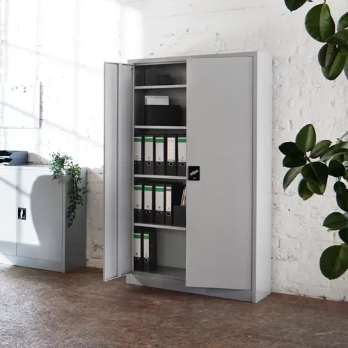Armoire De Classement Avec Cinq Etagères Acier 40x80x180cm - Serrure Et Tablettes Ajustables