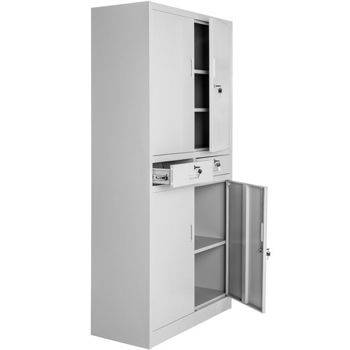 Armoire De Classement En Métal Cosmo En Acier Gris Clair