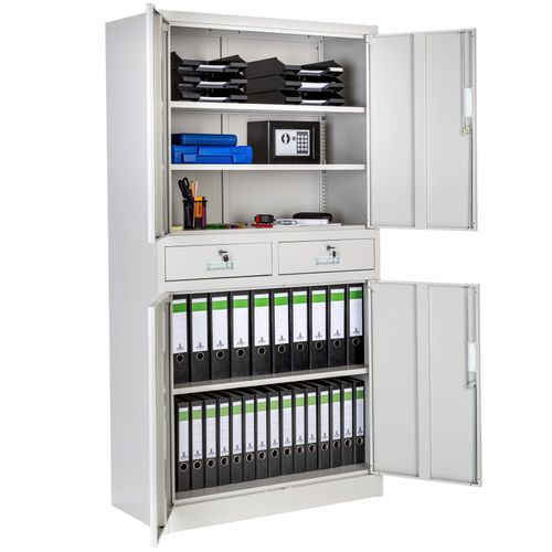 Armoire De Classement En Métal Cosmo En Acier Gris Clair