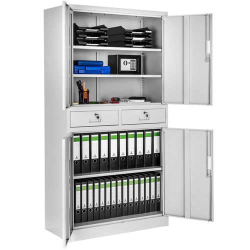 Armoire De Classement En Métal Cosmo En Acier Gris Clair