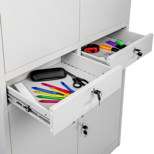 Armoire De Classement En Métal Cosmo En Acier Gris Clair