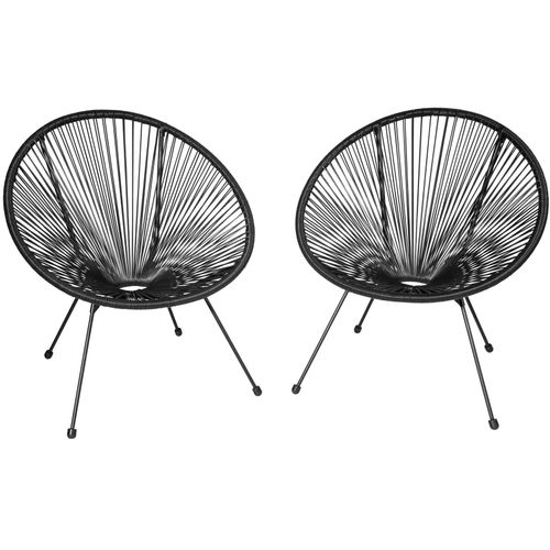 Lot De 2 Chaises De Jardin Pliantes Santana En Acier Noir