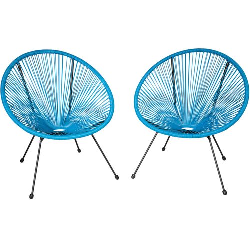 Lot De 2 Chaises De Jardin Pliantes Santana En Acier Bleu