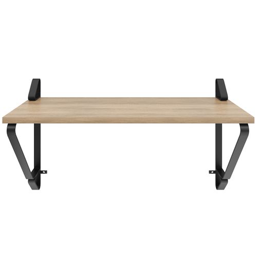 Lot De 2 étagères Murales Style Industriel 15kg Max. Bois Clair