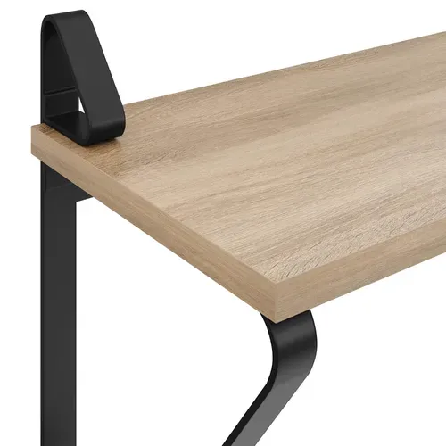 Lot De 2 étagères Murales Style Industriel 15kg Max. Bois Clair