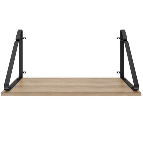 Lot De 2 étagères Murales Style Industriel 15kg Max. Bois Clair