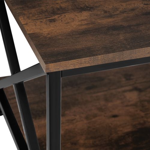 1 Table Basse Salon Pittsburgh En Panneau Aggloméré Bois Foncé Industriel, Rustique