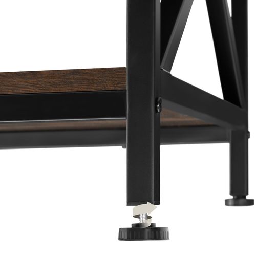 1 Table Basse Salon Pittsburgh En Panneau Aggloméré Bois Foncé Industriel, Rustique