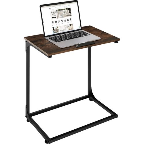 Table D'appoint 55 X 35 X 66,5 Cm En Panneau Aggloméré Bois Foncé