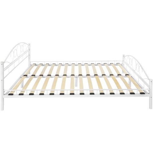 Lit Design Moderne Avec Sommier Sonno En Acier Blanc/blanc