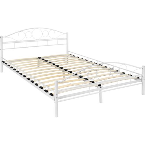 Lit Design Moderne Avec Sommier Sonno En Acier Blanc/blanc