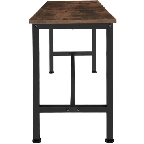 Ensemble De 2 Bancs Fairfield En Panneau Aggloméré Bois Foncé Industriel, Rustique