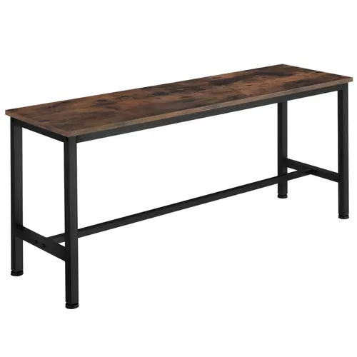 Ensemble De 2 Bancs Fairfield En Panneau Aggloméré Bois Foncé Industriel, Rustique