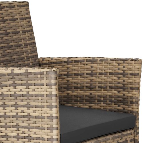 Lot De 2 Fauteuils De Jardin En Résine Tressée Et Acier Gris Foncé