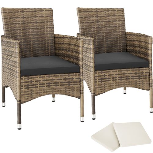 Lot De 2 Fauteuils De Jardin En Résine Tressée Et Acier Gris Foncé