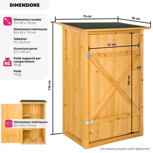 Armoire De Jardin Avec Toit Plat Taman En Bois Marron