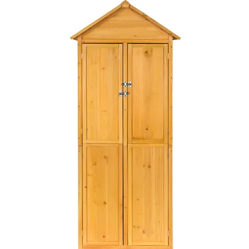 Armoire De Jardin Avec Toit à Deux Pans Kadi En Bois Marron