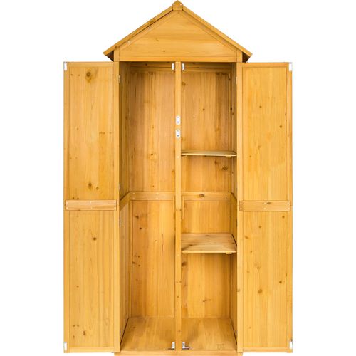 Armoire De Jardin Avec Toit à Deux Pans Kadi En Bois Marron