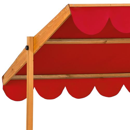 1 Bac À Sable, Cabane De Jardin Enfant Avec Toit Et Véranda émilia En Bois Rouge