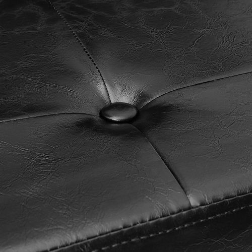 Coffre Banquette De Rangement Cuir Synthétique Bois Foncé