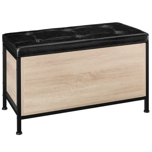 Coffre Banquette De Rangement Style Industriel Bois Clair Industriel