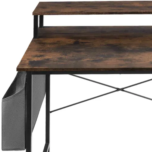 Bureau Everett En Panneau Aggloméré Bois Foncé Industriel, Rustique