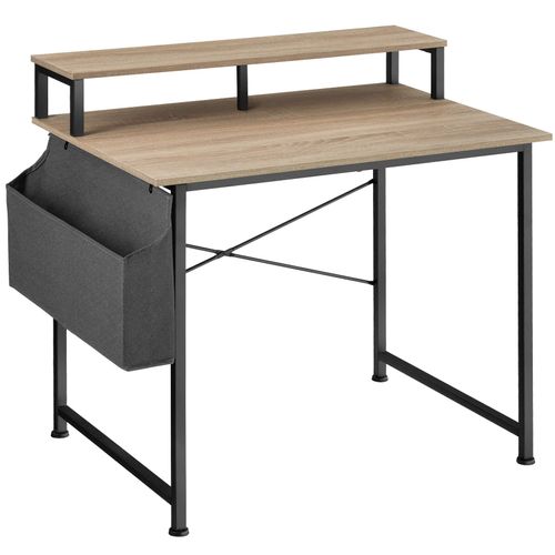 Bureau Thornton En Panneau Aggloméré Bois Clair Industriel, Chêne Sonoma