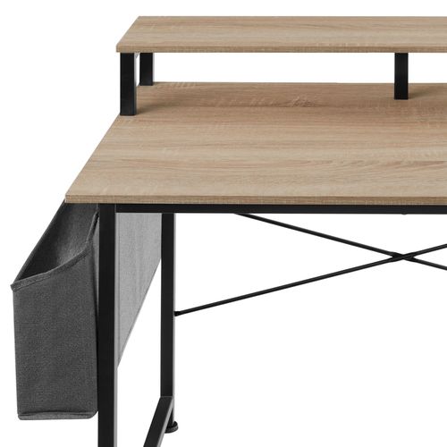 Bureau Thornton En Panneau Aggloméré Bois Clair Industriel, Chêne Sonoma