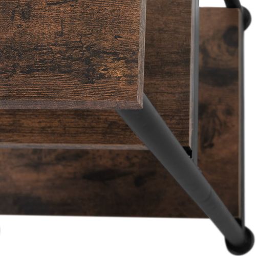 Table D'appoint Memphis En Panneau Aggloméré Bois Foncé Industriel, Rustique