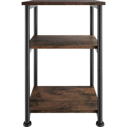 Table D'appoint Memphis En Panneau Aggloméré Bois Foncé Industriel, Rustique