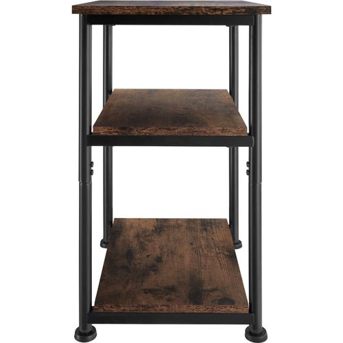 Table D'appoint Memphis En Panneau Aggloméré Bois Foncé Industriel, Rustique