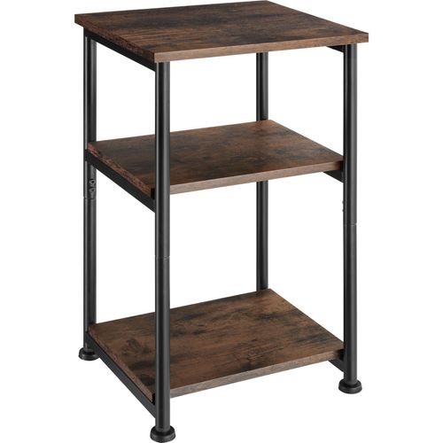 Table D'appoint Memphis En Panneau Aggloméré Bois Foncé Industriel, Rustique