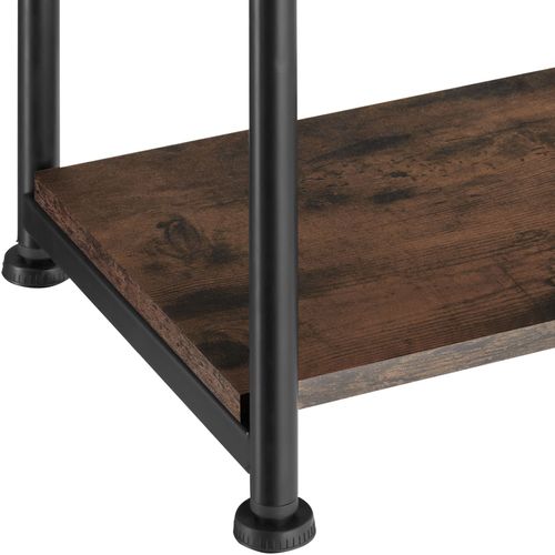 Table D'appoint Memphis En Panneau Aggloméré Bois Foncé Industriel, Rustique