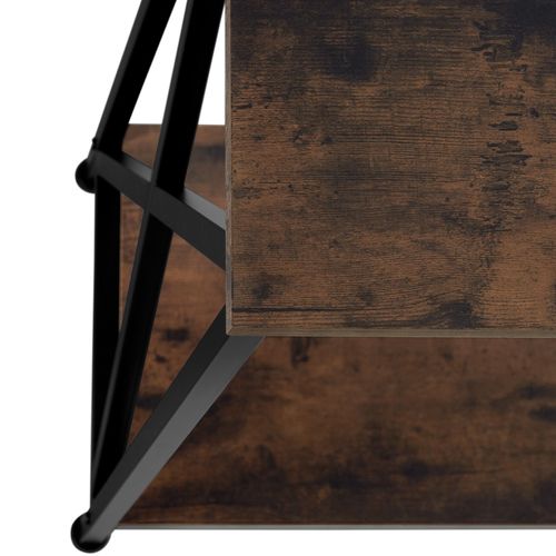 Table Console Style Industriel 100 X 35 X 80,5 Cm Bois Foncé