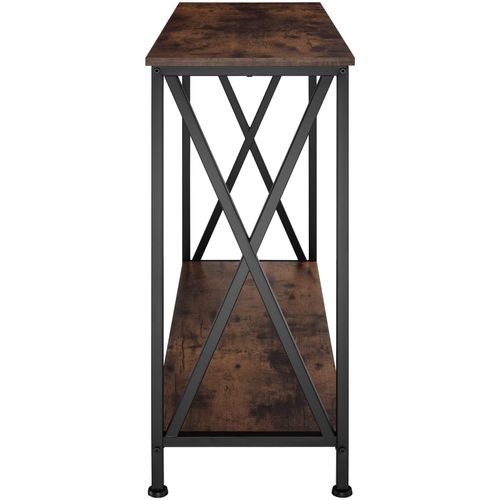 Table Console Style Industriel 100 X 35 X 80,5 Cm Bois Foncé