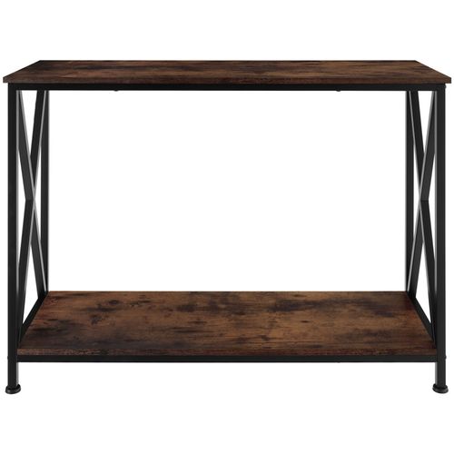 Table Console Style Industriel 100 X 35 X 80,5 Cm Bois Foncé