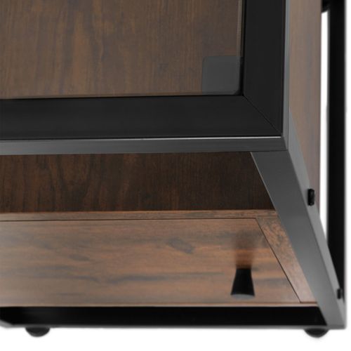 Table De Chevet Dudley En Panneau Aggloméré Bois Foncé Industriel, Rustique