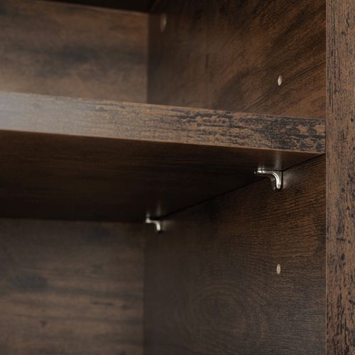 Table De Chevet Dudley En Panneau Aggloméré Bois Foncé Industriel, Rustique
