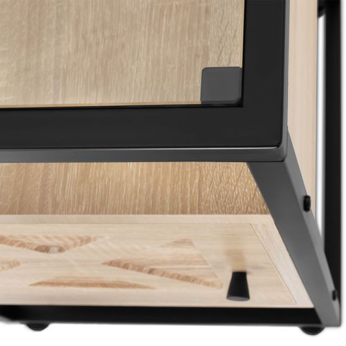 1 Table De Chevet Kidderminster En Panneau Aggloméré Bois Clair Industriel, Chêne Sonoma