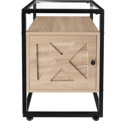 1 Table De Chevet Kidderminster En Panneau Aggloméré Bois Clair Industriel, Chêne Sonoma