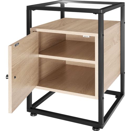 1 Table De Chevet Kidderminster En Panneau Aggloméré Bois Clair Industriel, Chêne Sonoma