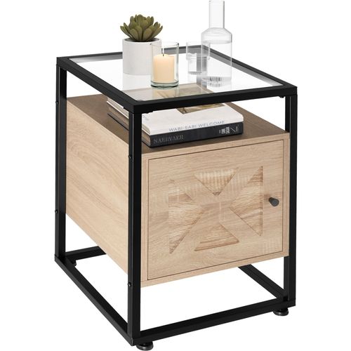 1 Table De Chevet Kidderminster En Panneau Aggloméré Bois Clair Industriel, Chêne Sonoma