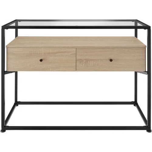 Table Console Style Industriel 101,5 X 41,5 X 80,5 Cm Bois Clair