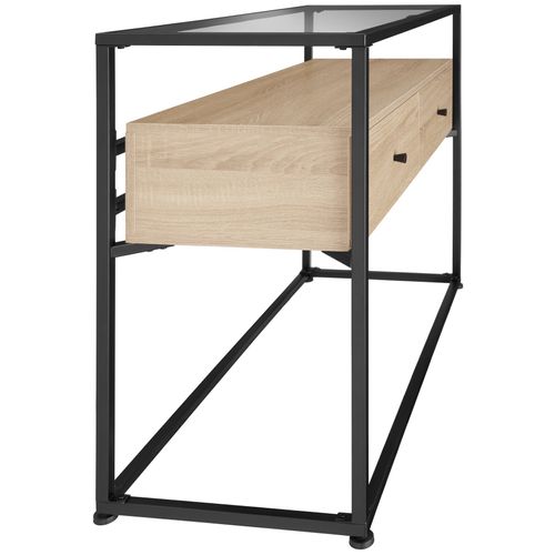 Table Console Style Industriel 101,5 X 41,5 X 80,5 Cm Bois Clair