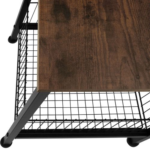 Table D'appoint Grimsby En Panneau Aggloméré Bois Foncé Industriel, Rustique