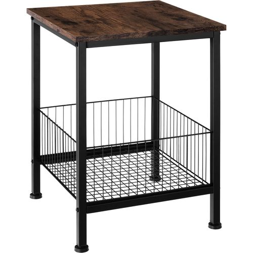 Table D'appoint Grimsby En Panneau Aggloméré Bois Foncé Industriel, Rustique